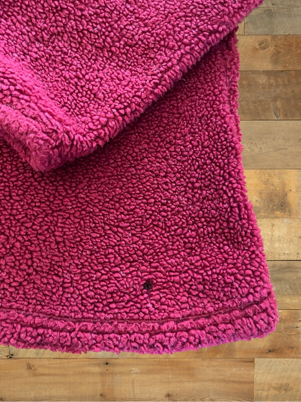 Magenta Vintage Sherpa Fleece Quarter Zip Pullover Made in Canada Fits L - Picture 6 of 13